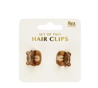 Mini pince Ã cheveux fille Rex London Bears (x2) Marron 2,1x1,6x1,9 cm