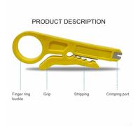 Mini pince à dénuder multifonction pour couper et percer les câbles modulaires de câbles de données CAT5 CAT5e CAT6 (jaune)