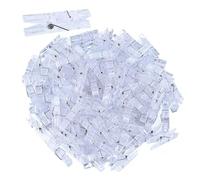 Mini Pince a Linge,100 PCS Chevilles Transparentes Clips Photo Chevilles à Vêtements Pince Plastique pour Artisanat Art Bricolage Fête Décoration Mariage 3 * 25mm