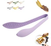 Mini pince de cuisine en silicone pour la cuisine, 24 cm pour enfants et parents, petites pinces colorées pour apéritifs, popcorn, bonbons, glaçons, fruits, salade de sucre, collations (violet)