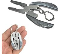 Mini pince de poche, outil multifonction 7 en 1, pince multifonction mini pliante, ensemble de porte-clés en acier inoxydable, pince à dénuder pour l'extérieur, la pêche, le camping, la randonnée