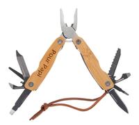 Mini pince multifonctions bois avec manche gravé - Petite pince pliable en bois 9 fonctions personnalisé avec texte