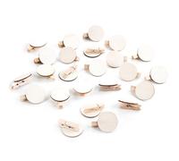 Mini Pinces à Linge Bois décoratives avec Disque Rond en Bois, 24 pièces: Petite Pince a Linge Naturelle à Personnaliser, pour Photos, Cadeaux, déco Table Mariage, 3,5 cm