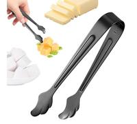 Mini pinces de service, pinces à bonbons Pinces à glace, ustensiles de | Multifonctionnel pour glaçons tranches de citron gelées biscuits guimauves fromage râpé Noir