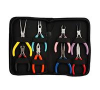 Mini pinces en acier, ensemble de pinces professionnelles robustes 8pcs / set, outil de traitement de fabrication léger/long/rond/plat pour nez