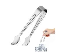 Mini pinces en acier inoxydable - Petite pince à glace avec design d'ailettes - Pince multifonction pour barbecue - Mini pinces en métal parfaites pour servir du sucre et des salades dans les bars à