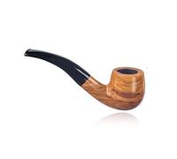 Mini Pipe À Tabac en Bois D'olivier Pipe Artisanale avec Filtre 9mm pour Homme - Portable Design Incurvé Facile À Nettoyer pour La Fête Pères Et Anniversaires