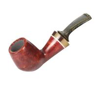 Mini Pipe À Tabac en Bruyère- 100 Ans D'histoire - Pipe À Fumer Portable Sculptée À La Main - Tige Courbée pour Grand-père, Mari, Ami, Collectionneur Ou Débutant(Yellow)