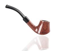 Mini Pipe À Tabac En Palissandre Pipe À Fumer Portable Faite À La Main Pipe A Fumer Tabac À Courbure Propre Et Circulante Cadeau de 9Mm Pour Père, Petit Ami, Mari(Natural)