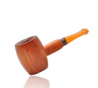 Mini Pipe À Tabac Pipes À Fumer En Bois Portables Pipe A Fumer Tabac Lisse Et Courbée Fabriquée À La Main Cadeau pour Débutants(Beige)