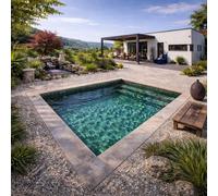 Mini piscine bloc polystyrène4 x 2.50 x 1.50 m : avec liner pierre de bali : BASALT