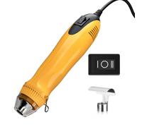 Mini Pistolet à air chaud 500 W, 2 réglages température-ventilation, jaune | Pistolet à air chaud compact 500 W avec 2 niveaux, température stable 80-280 °C. Idéal pour bricolage et travaux manuels DIY.