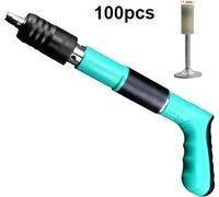 Mini pistolet à clous en acier, puissance réglable, excellente insonorisation, vert 100PCS clou