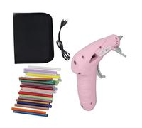 Mini pistolet à colle thermofusible sans fil, système de chauffage rapide, pistolet à colle portable rechargeable par USB avec support de sécurité pour bricolage, artisanat, art, décorations (PINK)
