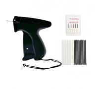 Mini pistolet à coudre Stitchy - Outil de fixation rapide et facile pour vêtements, décoration d'intérieur, et plus encore - Comprend 5 aiguilles, 500 attaches noires, 500 attaches blanches (C)