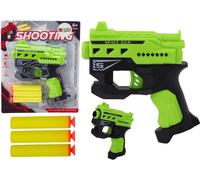 Mini pistolet à fléchettes en mousse avec ventouses, vert