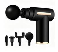 Mini Pistolet de Massage Musculaire, Masseur à Percussion Musculaire avec 4 Têtes de Massage, pour l'Exercice Quotidien,Soulager Douleurs Musculaire (Noir)