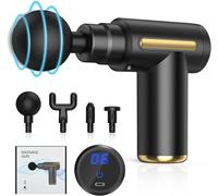 Mini Pistolet De Massage Pour Tissus Profonds, Masseur Musculaire Portable À 6 Vitesses Avec 4 Têtes, Ultra Silencieux Pour La Maison, Le Bureau, L'entraînement Et Les Voyages