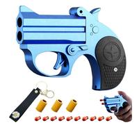 Mini Pistolet Jouet à Balle Souple,Alliage+PP Jouet Anti Stress +10 Balles Et Porte-CléS EDC Jouet DéMarrable Plusieurs FaçOns De Jouer, Facile à Transporter