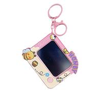 Mini planche à dessin - 7 x 7,7 cm, porte-clés pour tablette d'écriture LCD, motif abeille, tableau effaçable, jeu de voyage pour | Décoration à clipser pour sac à dos pour activités de