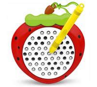 Mini planche à dessin magnétique, porte-clés Strawberry Fidget, rouge | Soulagement du stress, adapté aux enfants, utilisation en voyage et à l'école