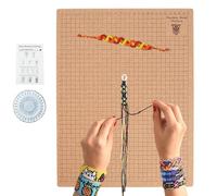 Mini planche à macramé - 20 x 20 cm - Double face portable - Création et nœuds - Réutilisable avec instructions (français non garanti) - Tressage fait main