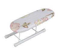 Mini Planche à Repasser de Table avec Pieds pliants Couverture en Coton pour Manches 26,5 * 10,5 * 8,5 cm(Pivoine)