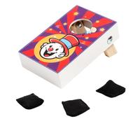 Mini Planche De Cornhole De Table, avec Ensemble De Développement des Compétences, 11,5 X 7 X 5,5 Cm, Jeu De Lancer De Bureau en Bois, Ensemble De Jeu Portable, Comprend 3 Poufs, pour, Utilisa