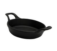 Baumalu, Mini plat à œufs rond, en fonte émaillée, excellente répartition de chaleur, design noir mat élégant, idéal pour œufs, tapas ou portions individuelles, 16 cm, noir