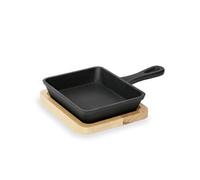 WAS 3539 120 Serie 201 Mini poêle en fonte avec dessous en bois 12 cm x 10 cm x 2,5 cm