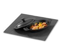 Mini Plat Ovale en Fonte avec Couvercle 12 x 8 cm Pujadas Noir G