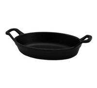 BAUMALU, Mini plat ovale en fonte noir mat 15 cm, cuisson homogène, design élégant, robuste et durable, taille 15 cm, couleur noir mat