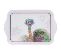 Mini Plateau avec des Animaux - Motif Autruche regardant au Loin avec Ses Yeux vifs - mélamine de qualité - Taille Mini 14 * 21 CM