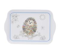 Mini Plateau avec des Animaux - Motif Jeune hérisson s'émerveillant de l'arrivée du Printemps - mélamine de qualité - Taille Mini 14 * 21 CM