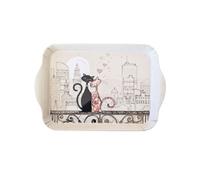 Mini plateau en mélamine chats amoureux skyline 20 cm