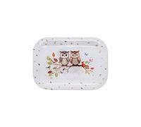 Mini Plateau Plantes et Animaux - Motif Couple de hiboux sur Une Branche - mélamine de qualité - Taille Mini 14 * 21 CM