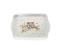 Mini plateau en mélamine couple de hiboux et écureuil