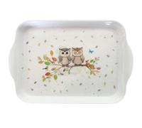 Mini Plateau en mélamine Couple de hiboux et écureuil