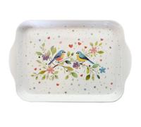Mini plateau en mélamine couple d'oiseaux colorés
