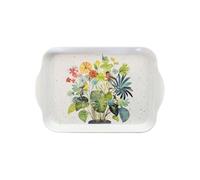 Mini Plateau Plantes et Animaux - Motif Plante Fleurie avec Un Couple d'oiseaux caché dans Ses Feuilles - mélamine de qualité - Taille Mini 14 * 21 CM