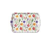 Mini plateau fleurs printanières et abeilles 20,5 x 13,5 cm
