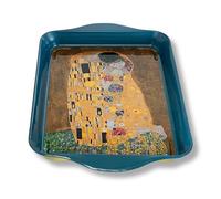Mini plateau FridolinEdition - Métal - Laqué avec soin - Artiste : Gustav Klimt - Motif : Le Baiser - Dimensions (l x H x P) : env. 21 x 2 x 14 cm