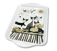 Mini Plateau FridolinEdition - Métal - soigneusement laqué - Artiste : Rosina Wachtmeister - Motif : Cat`s - Dimensions : env. (L/H/P) 21 × 2 × 14 cm