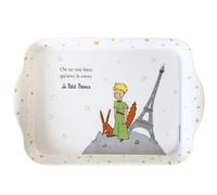Mini Plateau Le Petit Prince se promenant avec Son Renard près de la Tour Eiffel de Paris - mélamine de qualité - Taille Mini