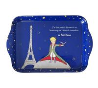 Mini Plateau Le Petit Prince Tenant Un Oiseau et Aussi la Tour Eiffel de Paris - mélamine de qualité - Taille Mini