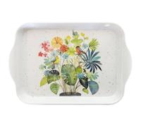 Mini Plateau Plantes et Animaux - Motif Plante Fleurie avec Un Couple d'oiseaux caché dans Ses Feuilles - mélamine de qualité - Taille Mini 14 * 21 CM