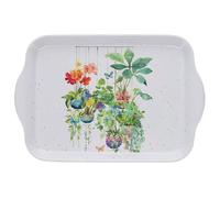 Mini Plateau Plantes et Animaux - Motif Plantes Fleuries en Pots Suspendus - mélamine de qualité - Taille Mini 14 * 21 CM