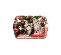 AMBIENTE Mini plateau Chatons Noël rectangulaire en mélamine - 20.5 x 13.5 cm