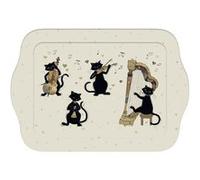 Mini plateau rectangulaire CHATS MUSIQUE - En mélamine - 20.8 x 14 cm