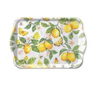 Mini plateau rectangulaire en mélamine Citrons et papillons